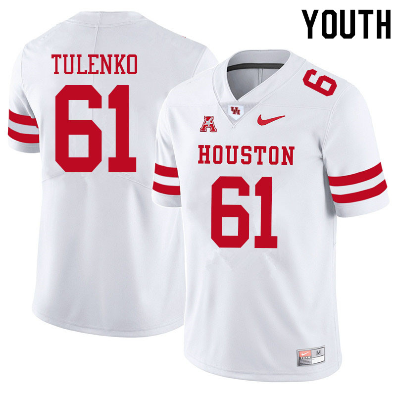 Youth #61 Michael Tulenko Houston Cougars College Football Jerseys Sale-White
